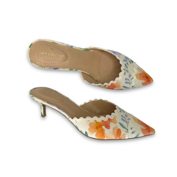 Bandolino Shoes - Bandolino Mymy Slip-on Pointy Toe Kitten Heel Dress Pumps 6.5 Light Pink Floral